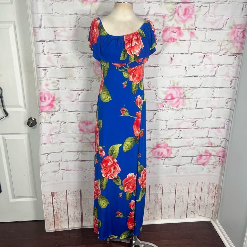 Floral Blue Maxi Dress